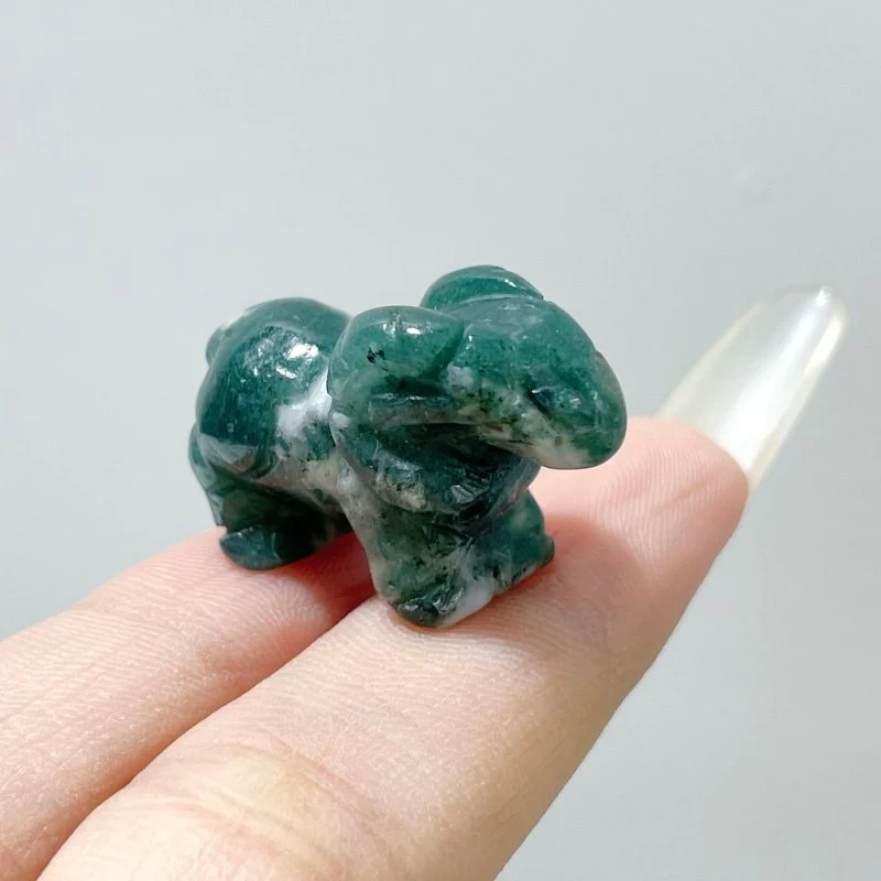 Moss Agate Goat Sheep Carving Wholesale - Image 4