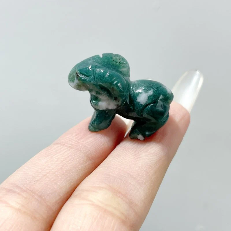 Moss Agate Goat Sheep Carving Wholesale - Image 5