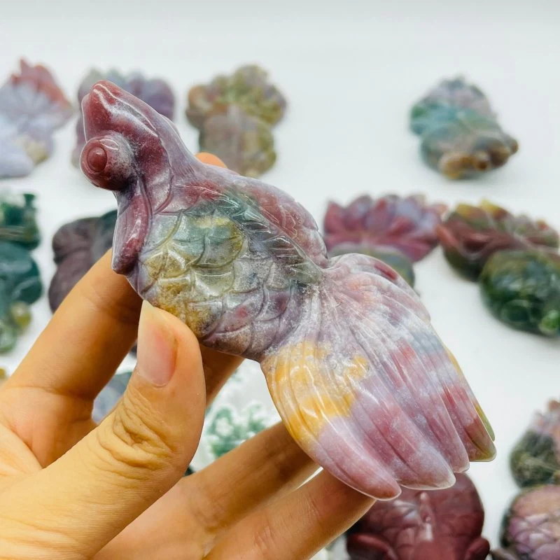 15 Pieces Ocean Jasper Beautiful Goldfish Carving - Image 3