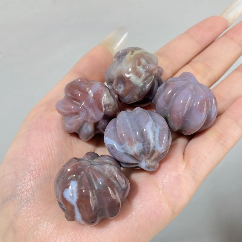 24 Pieces Ocean Jasper Halloween Pumpkin Carving - Image 3