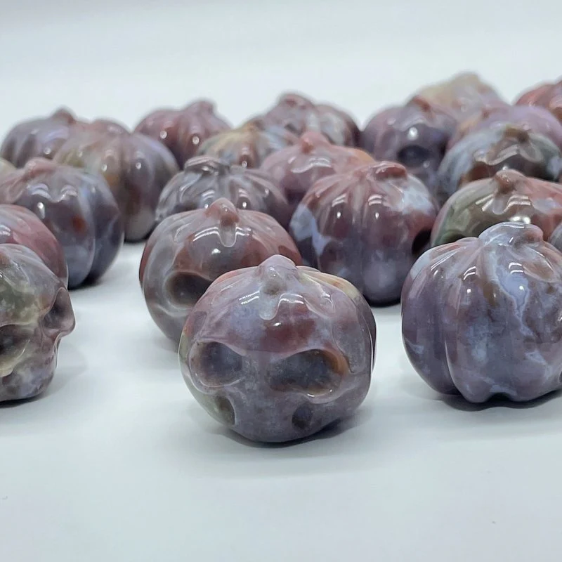 24 Pieces Ocean Jasper Halloween Pumpkin Carving - Image 4