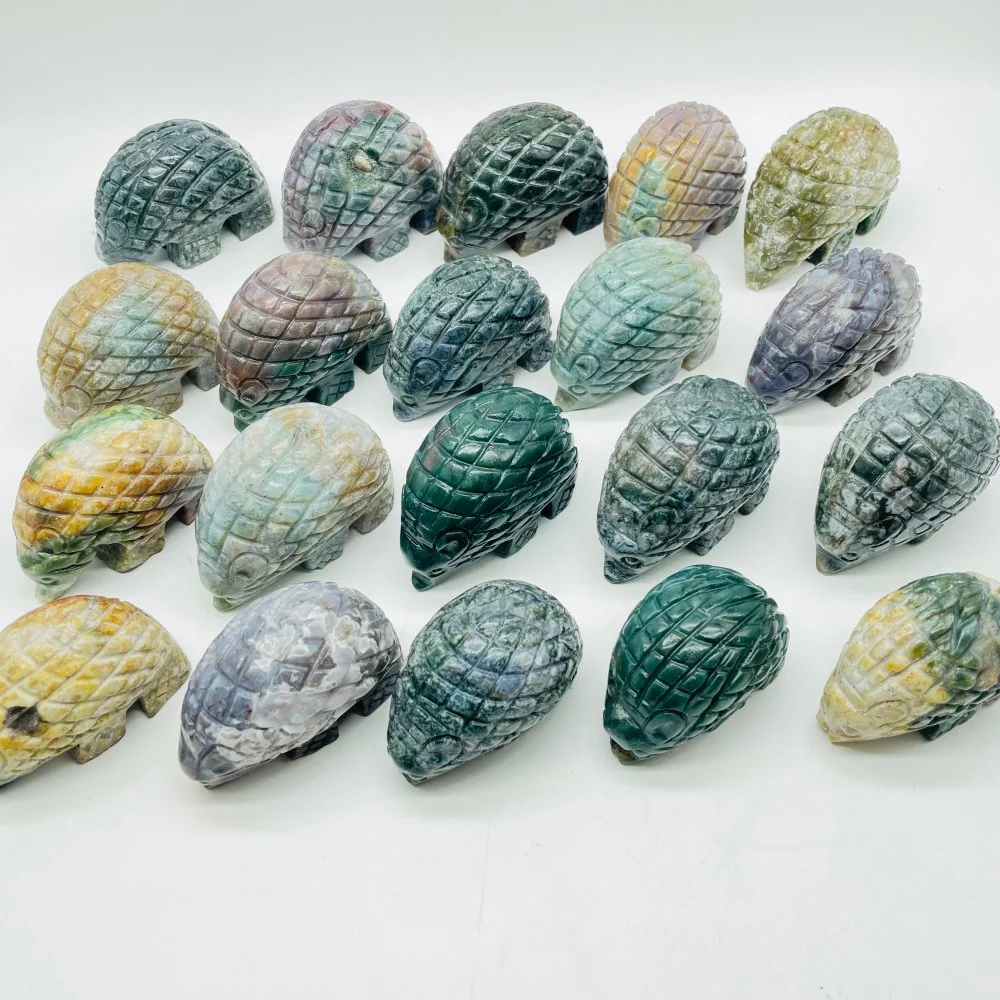 20 Pieces Large Ocean Jasper Hedgehog Carving - Image 2