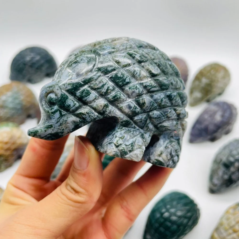 20 Pieces Large Ocean Jasper Hedgehog Carving - Image 4