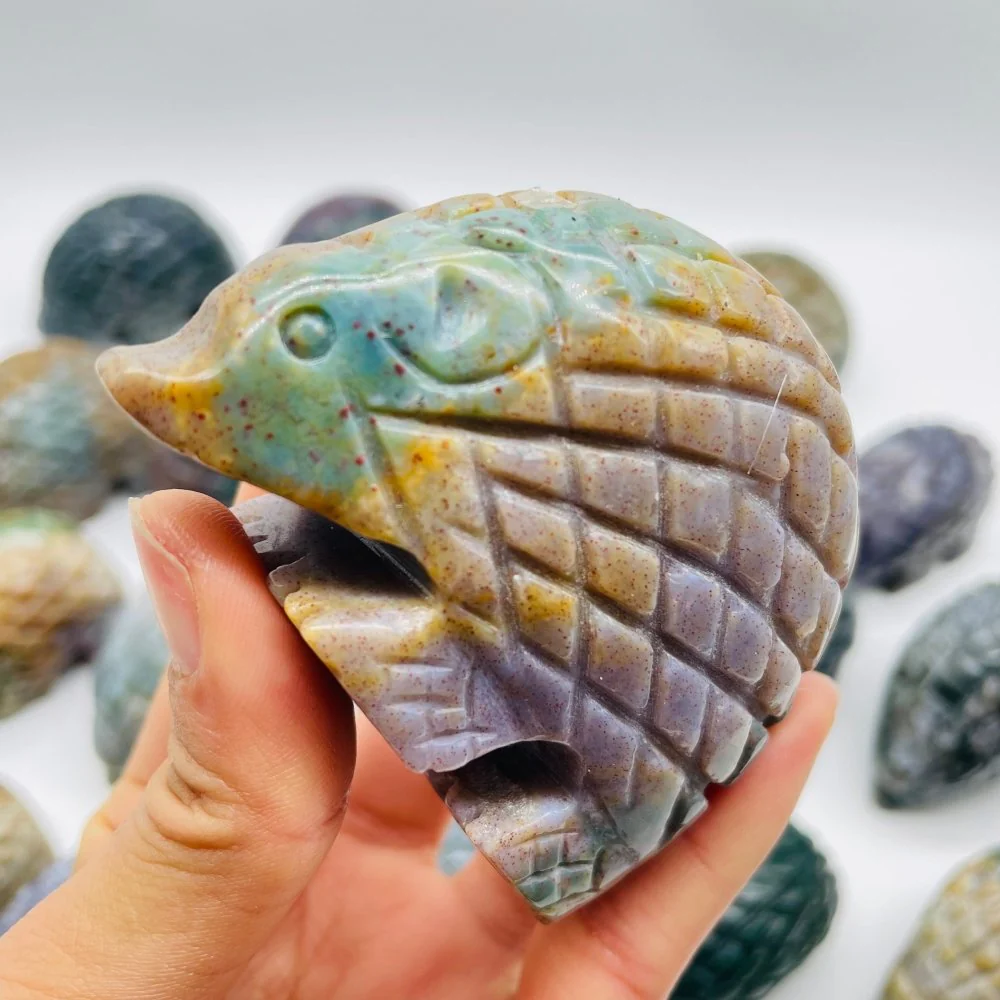 20 Pieces Large Ocean Jasper Hedgehog Carving - Image 7