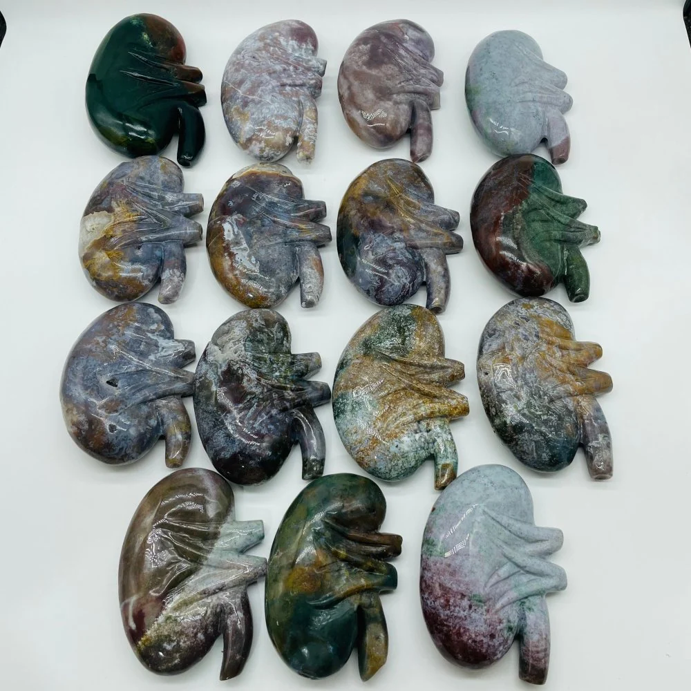 15 Pieces Ocean Jasper Kidney Carving - Image 4