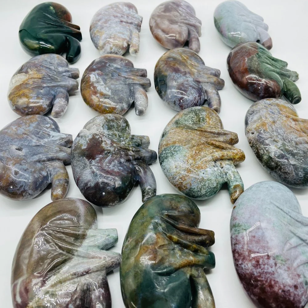 15 Pieces Ocean Jasper Kidney Carving - Image 7