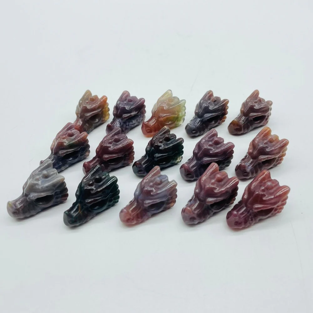Ocean Jasper Mini Dragon Head Carving Wholesale