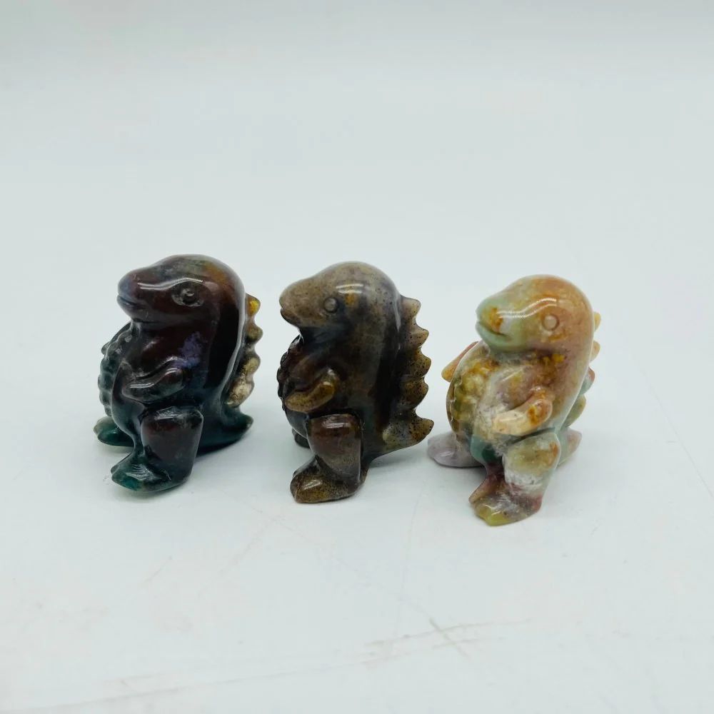 Ocean Jasper & Moss Agate Dinosaur Tyrannosaurus Rex Carving Wholesale - Image 4