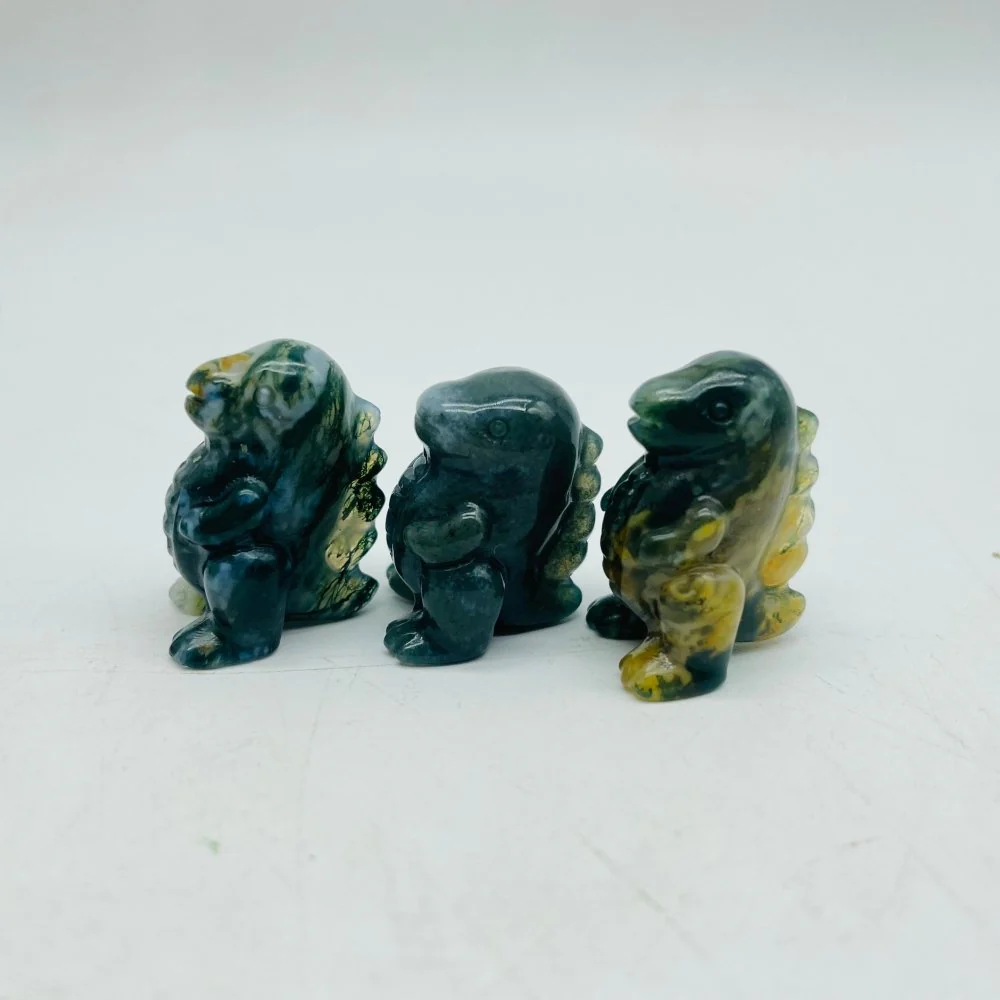 Ocean Jasper & Moss Agate Dinosaur Tyrannosaurus Rex Carving Wholesale - Image 5