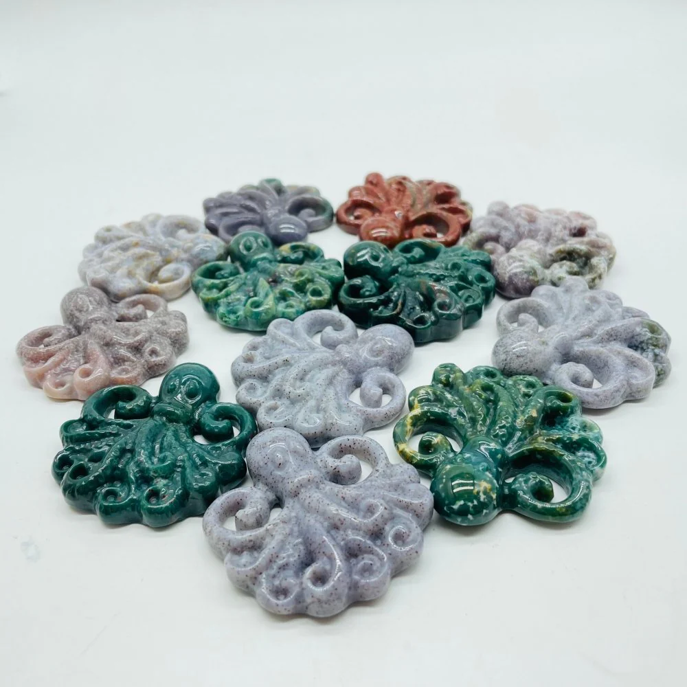 Ocean Jasper Octopus Carving Wholesale - Image 2