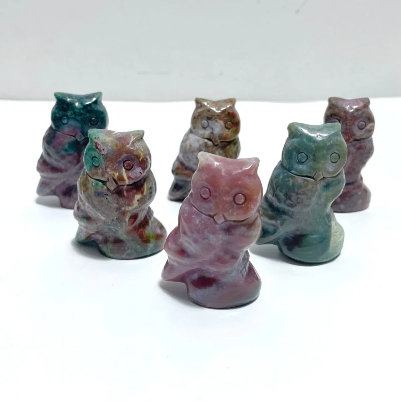 Ocean Jasper Owl Carving Wholesale