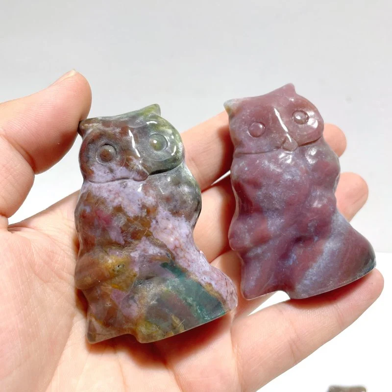 Ocean Jasper Owl Carving Wholesale - Image 4