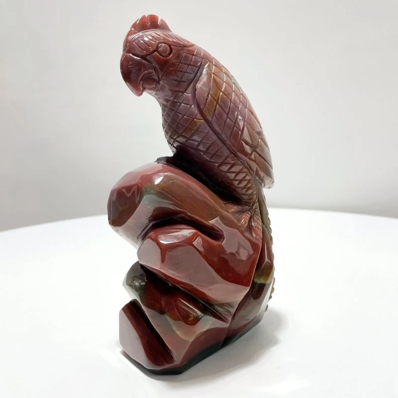 Beautiful Large Ocean Jasper Parrot Carving - Image 5