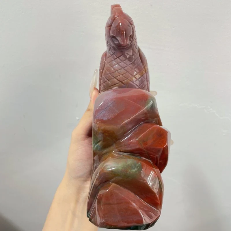 Beautiful Large Ocean Jasper Parrot Carving - Image 6