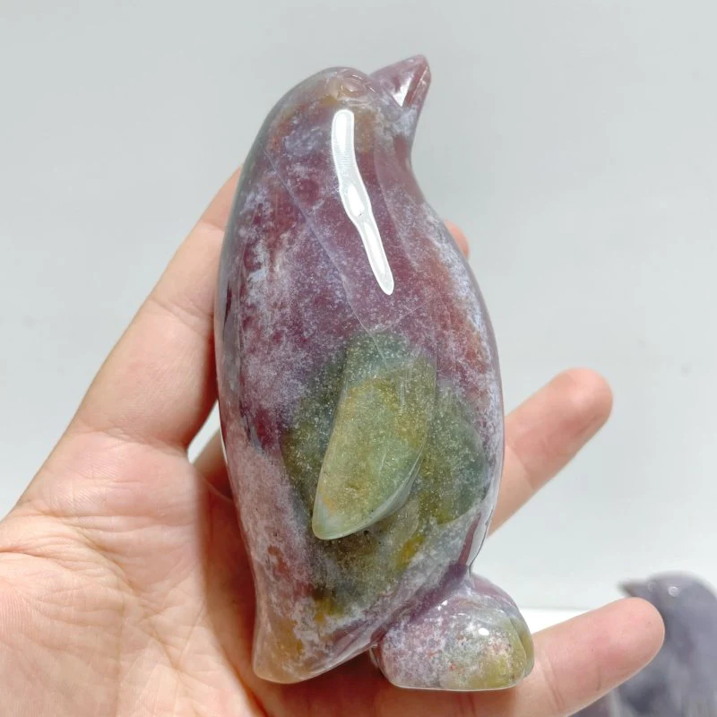 7 Pieces Ocean Jasper Penguin Carving - Image 2