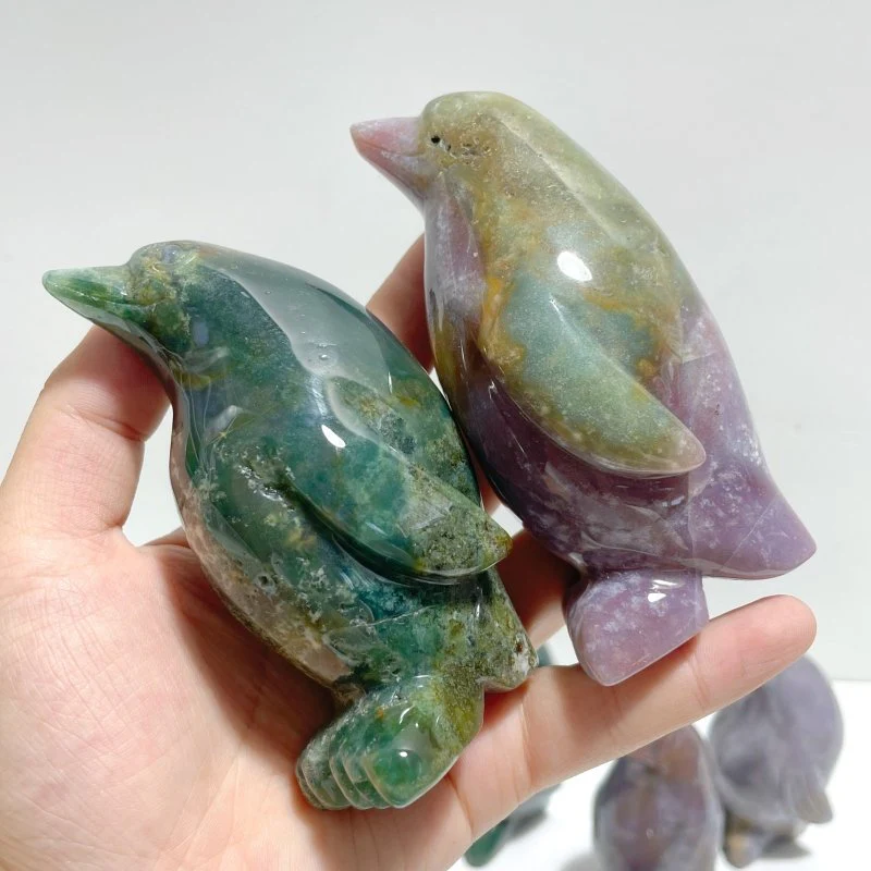 7 Pieces Ocean Jasper Penguin Carving - Image 4