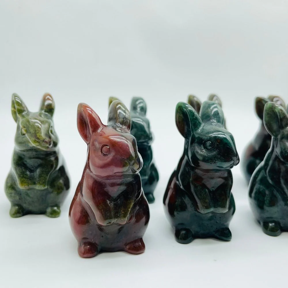 Ocean Jasper Rabbit Carving Wholesale - Image 2