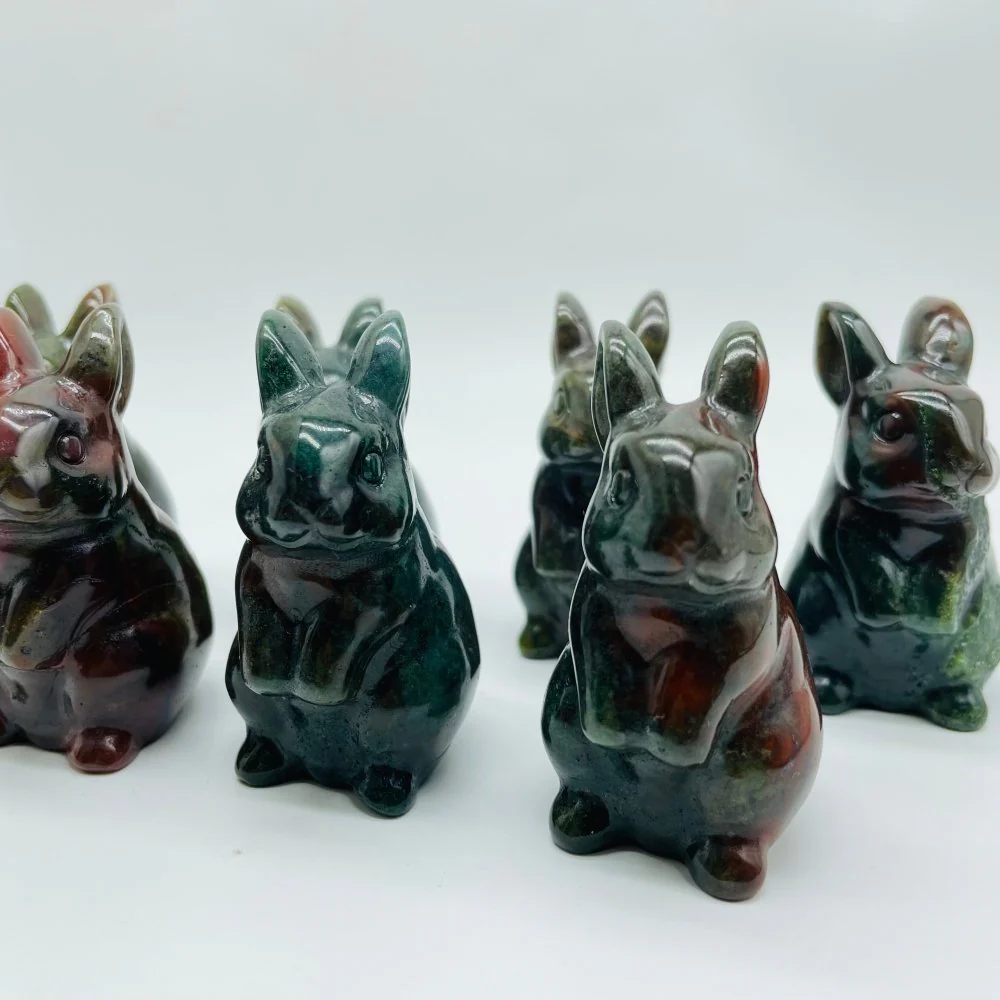 Ocean Jasper Rabbit Carving Wholesale - Image 3