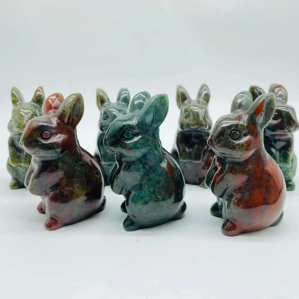 Ocean Jasper Rabbit Carving Wholesale - Image 4