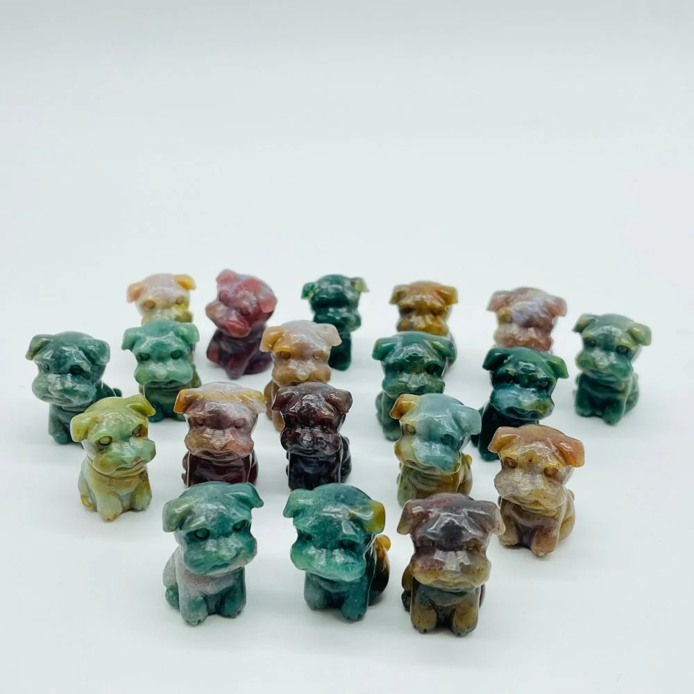 Ocean Jasper Schnauzer Dog Carving Animal Wholesale