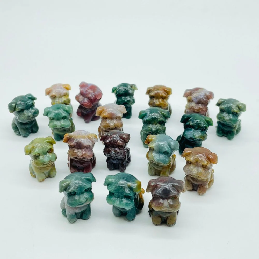 Ocean Jasper Schnauzer Dog Carving Animal Wholesale - Image 4