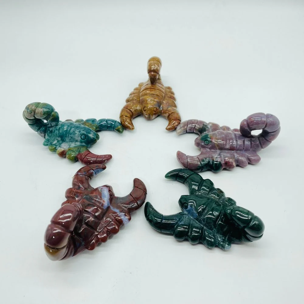 Ocean Jasper Scorpion Carving Crystal Wholesale - Image 2