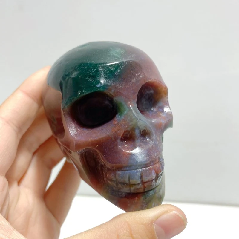 6 Pieces Ocean Jasper Skull Carving - Image 5