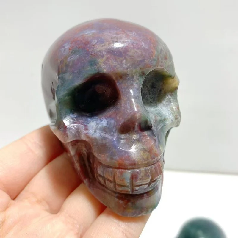 6 Pieces Ocean Jasper Skull Carving - Image 6