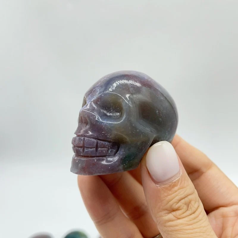Ocean Jasper Skull Carving Wholesale - Image 8