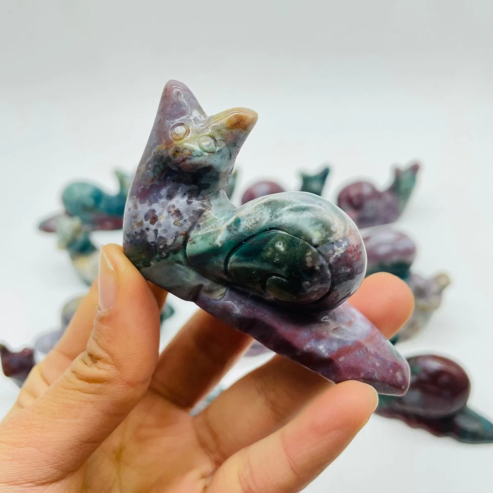 14 Pieces Ocean Jasper Snails Carving - Image 10