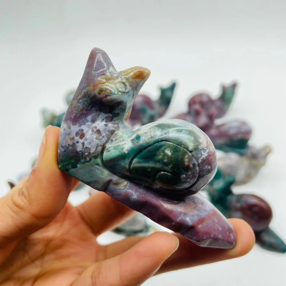14 Pieces Ocean Jasper Snails Carving - Image 3