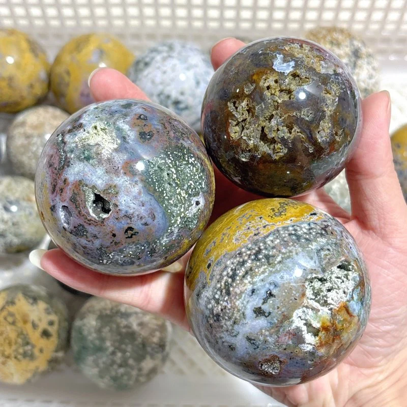 25 Pieces Beautiful Ocean Jasper Spheres - Image 2