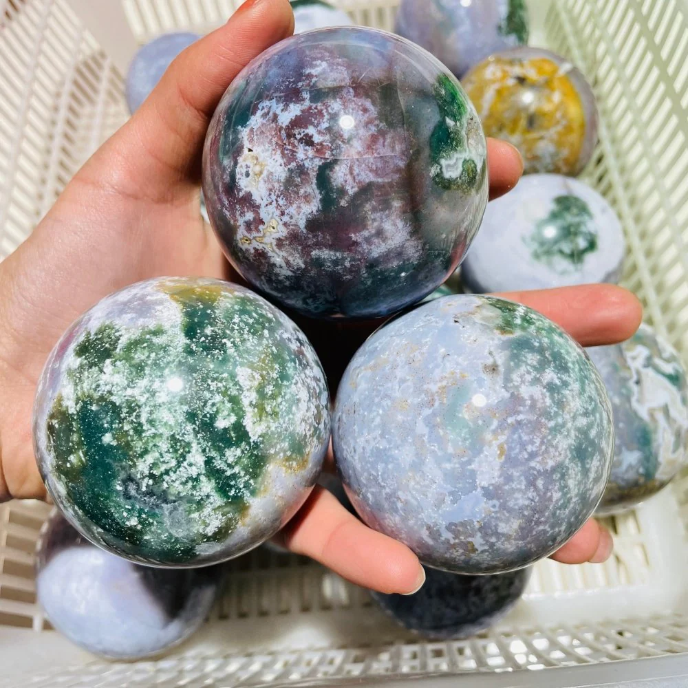 18 Pieces Colourful Ocean Jasper Sphere Ball - Image 2