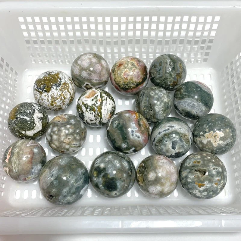 17 Pieces 6th Vein Ocean Jasper Spheres Balls
