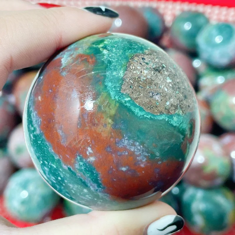 2-2.6in Colorful Ocean Jasper Spheres Wholesale - Image 4