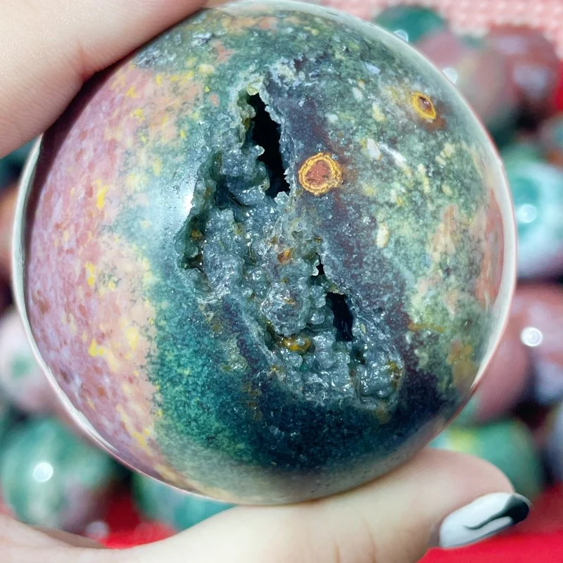 2-2.6in Colorful Ocean Jasper Spheres Wholesale - Image 6