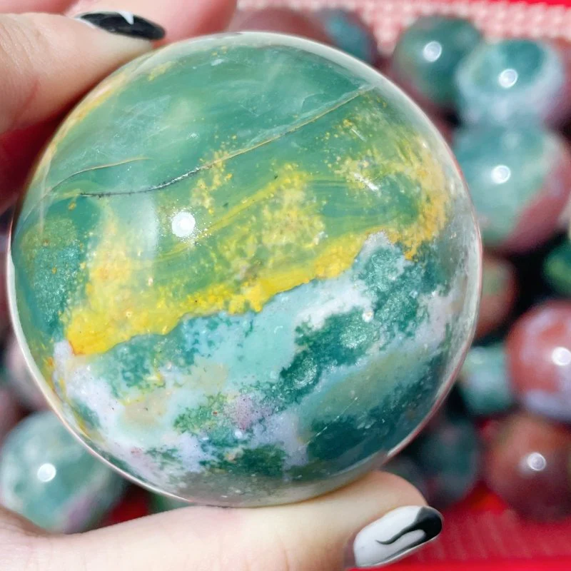 2-2.6in Colorful Ocean Jasper Spheres Wholesale - Image 8