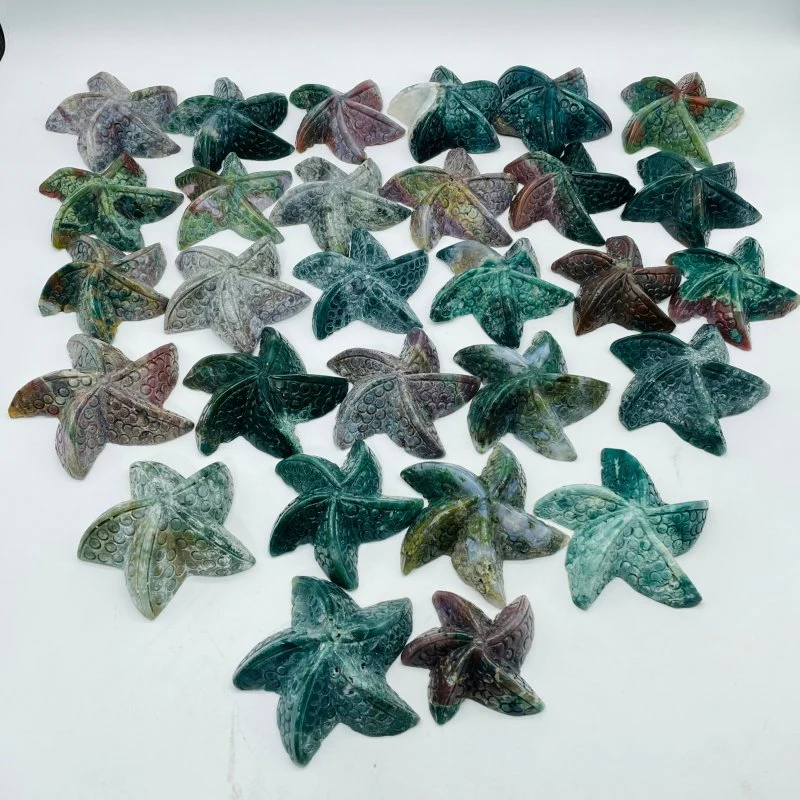 29 Pieces Beautiful Ocean Jasper Starfish Carving - Image 2