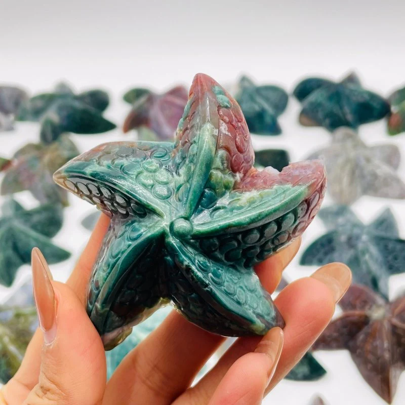 29 Pieces Beautiful Ocean Jasper Starfish Carving - Image 6