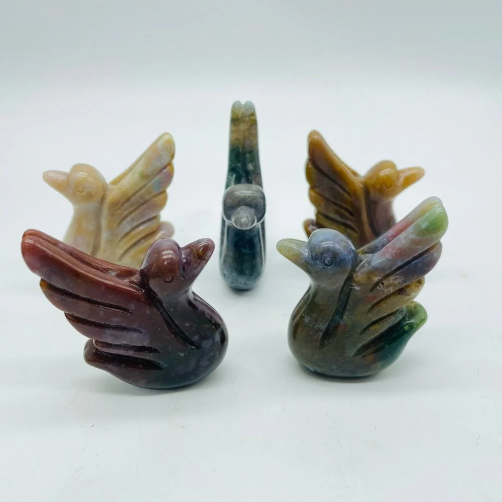 Ocean Jasper Swan Carving Wholesale - Image 2