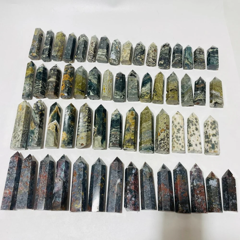 58 Pieces Green Vein Ocean Jasper Tower - Image 3