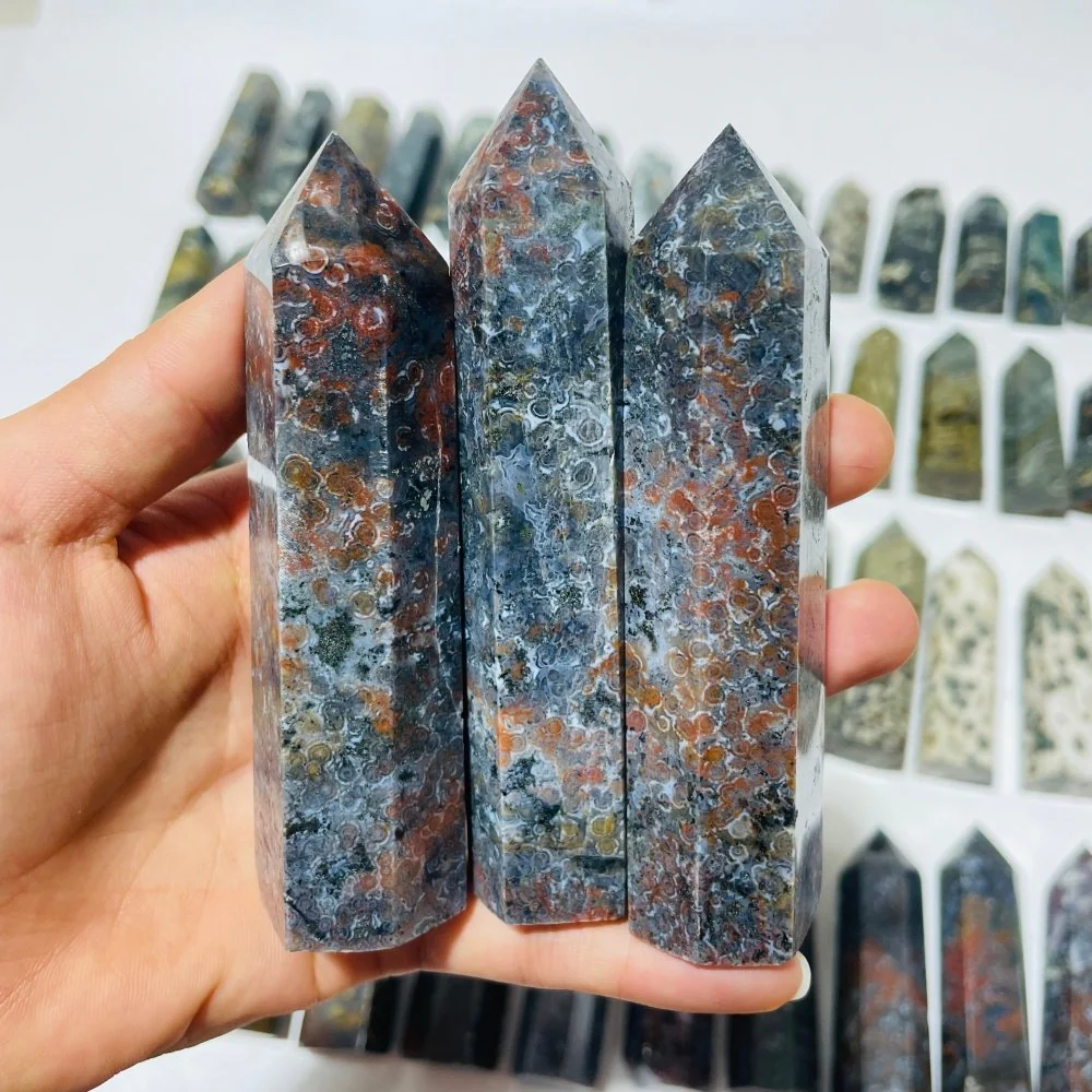 58 Pieces Green Vein Ocean Jasper Tower - Image 7