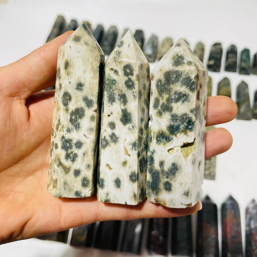 58 Pieces Green Vein Ocean Jasper Tower - Image 8