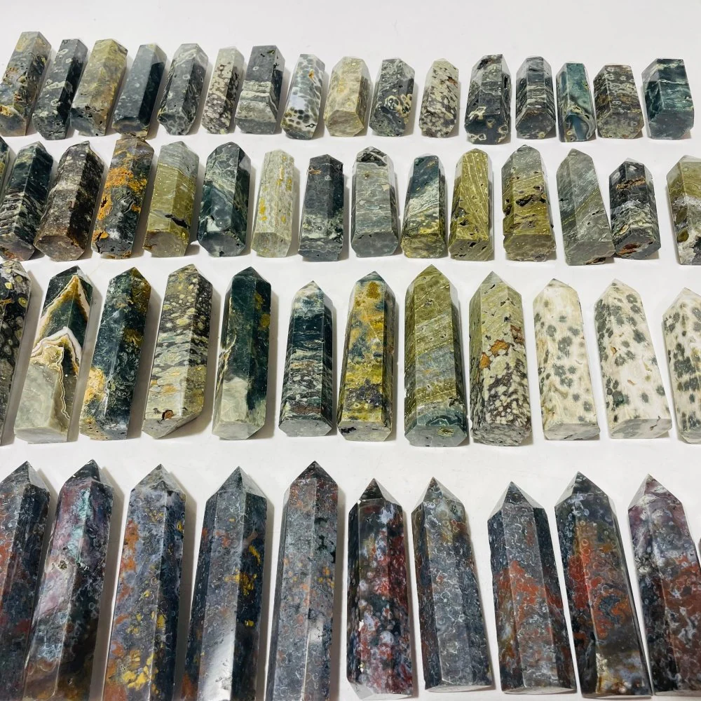 58 Pieces Green Vein Ocean Jasper Tower - Image 9