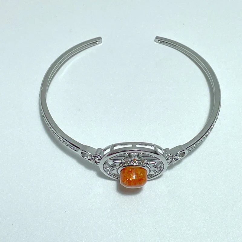 Open Bangle Sunstone Adjustable Alloy Bracelet Wholesale