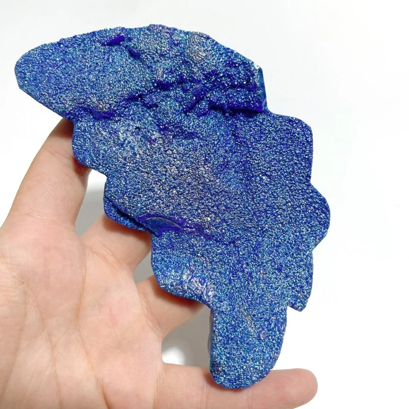 Blue Aura Quartz Cluster Angel Wing Carving With Stand - Image 2