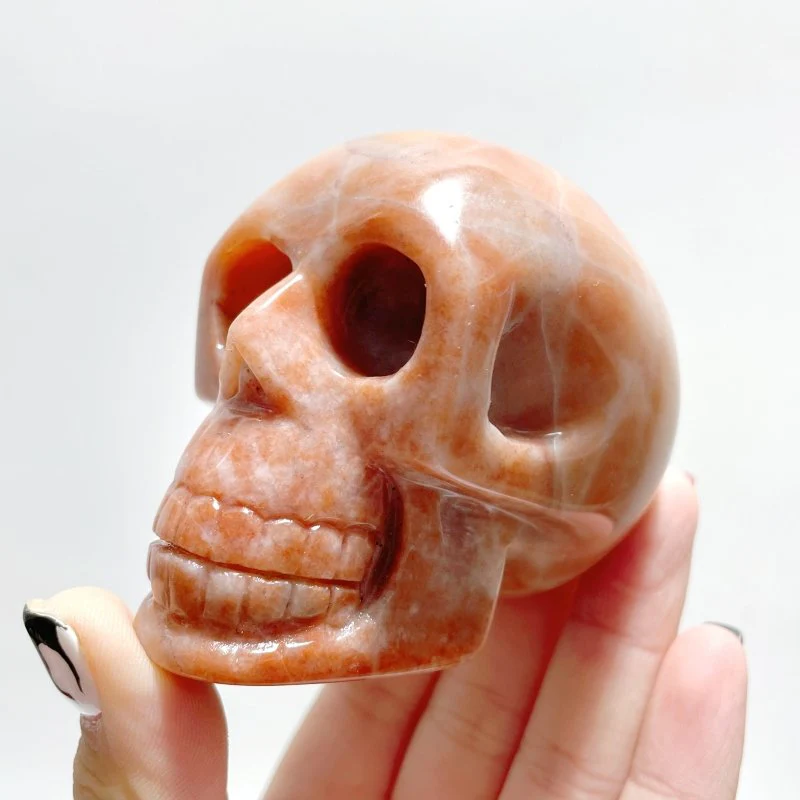 15 Pieces Orange Jade Skull Carving - Image 2
