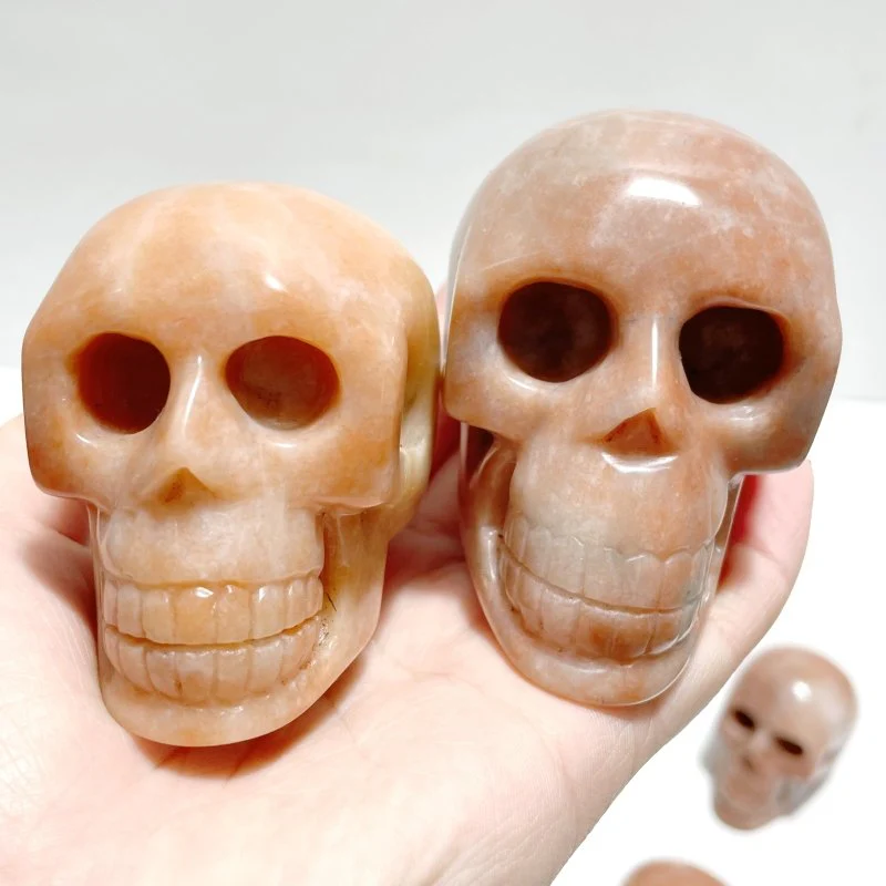 15 Pieces Orange Jade Skull Carving - Image 4