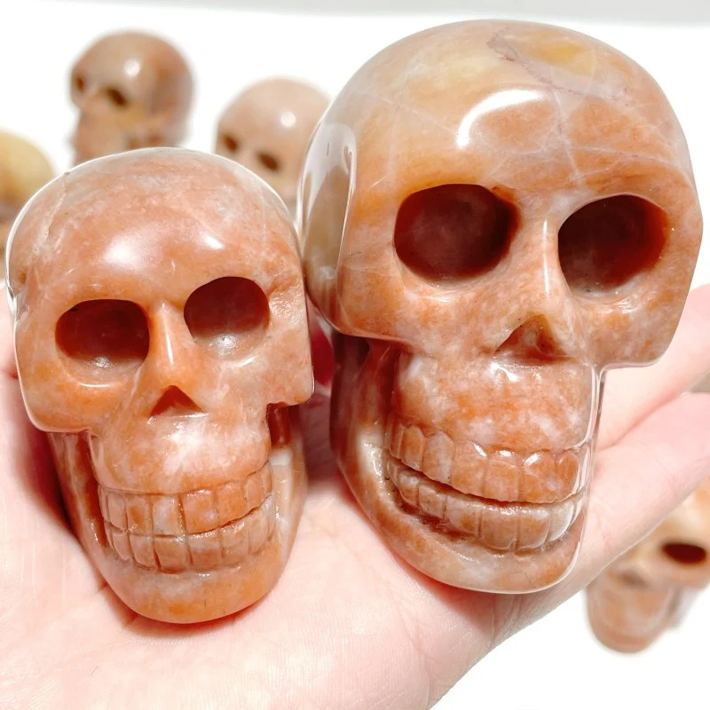 15 Pieces Orange Jade Skull Carving - Image 5