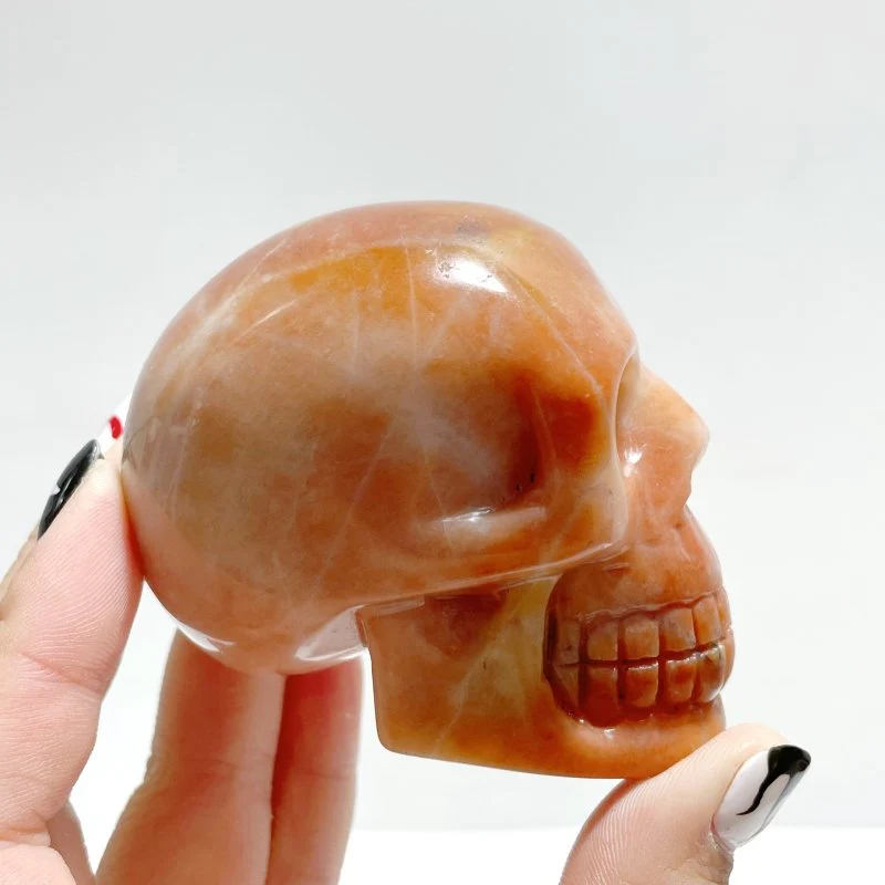 15 Pieces Orange Jade Skull Carving - Image 8